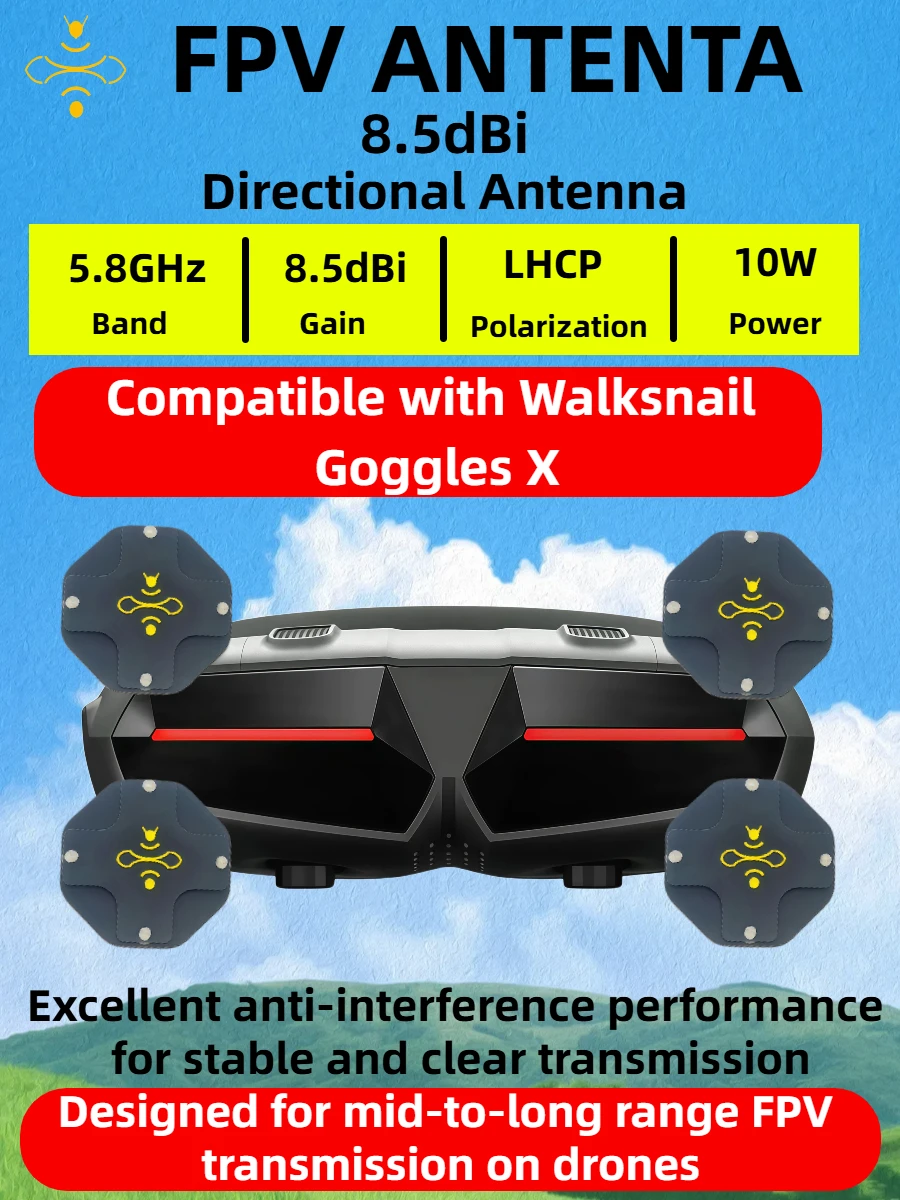 8.5dBi High Gain LHCP 5.8GHz D - Drone Racing Goggles incelemesi ve fiyatı