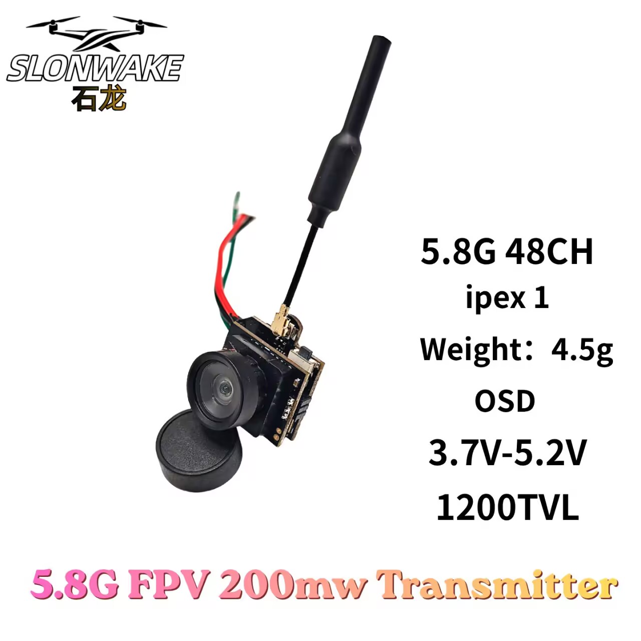 SLONWAKE 5.8G Analog Video Tra - Drone Racing Camera incelemesi ve fiyatı