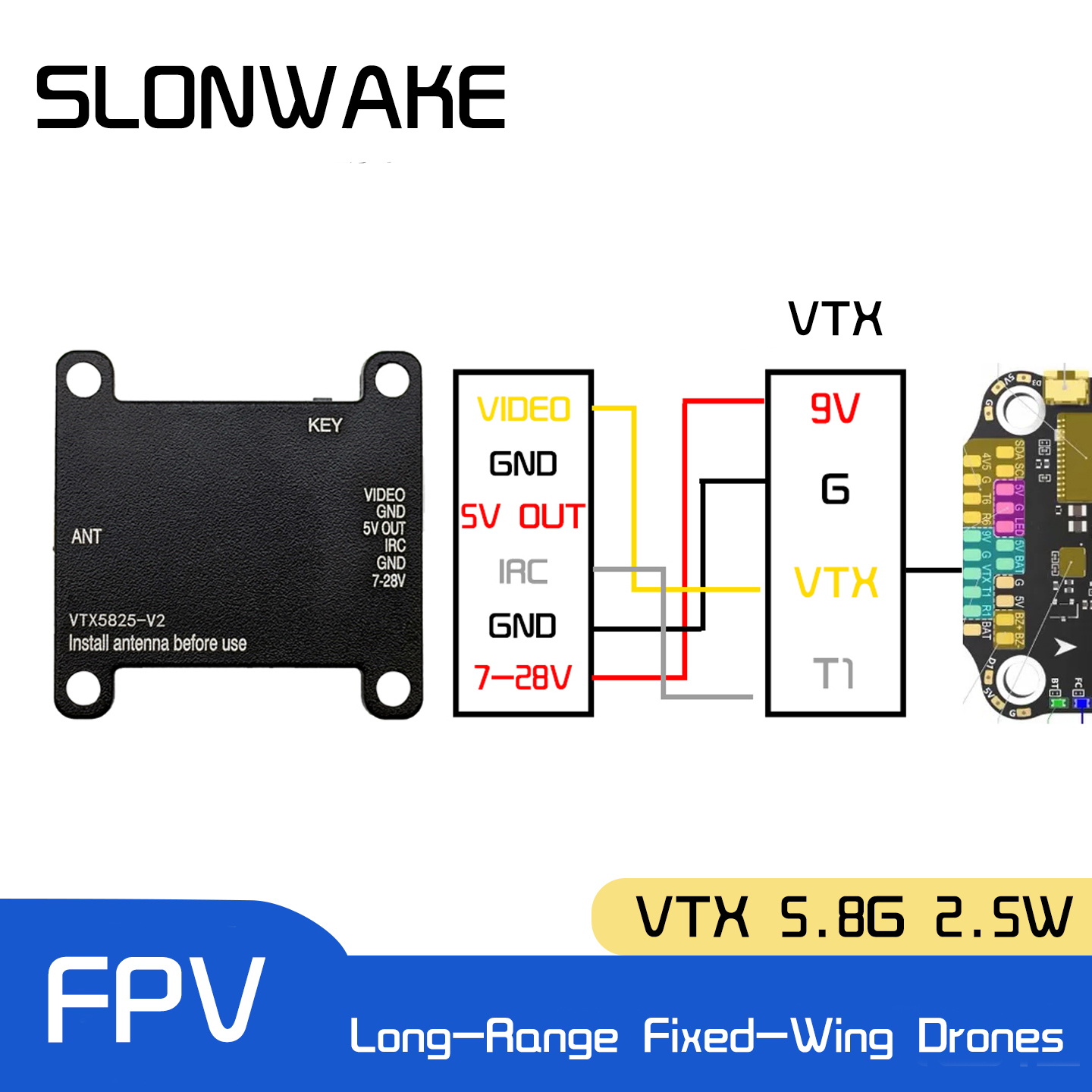 SLONWAKE 5.8G 48CH FPV Transmi - Drone Racing Vtx incelemesi ve fiyatı
