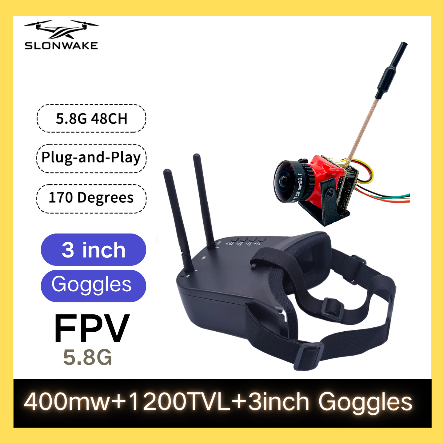 SLONWAKE 5.8G 48CH FPV 400mw V - Drone Racing Vtx incelemesi ve fiyatı