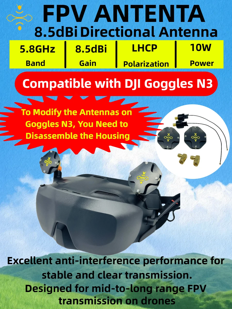 8.5dBi LHCP FPV Patch Antenna  - Drone Racing Goggles incelemesi ve fiyatı
